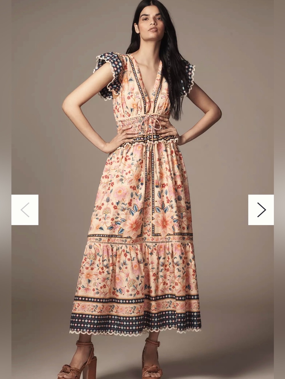 Farm Rio Superbloom Tapestry Ruffle Maxi Dress